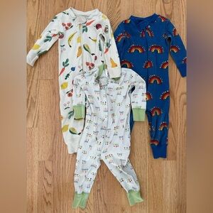Hanna Andersson set of 3 zipper pajamas